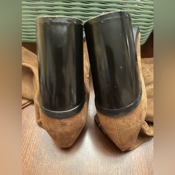 So Me Women's Brown Leather Over The Knee Stretchy Boots Size 7 - Picture 8 of 9